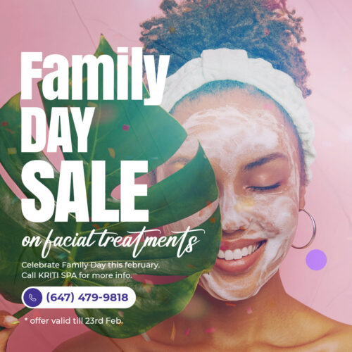 Family Day Facial Offer Discount Brampton