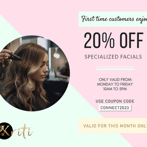 Kriti Salon Discount for New Customers in Brampton