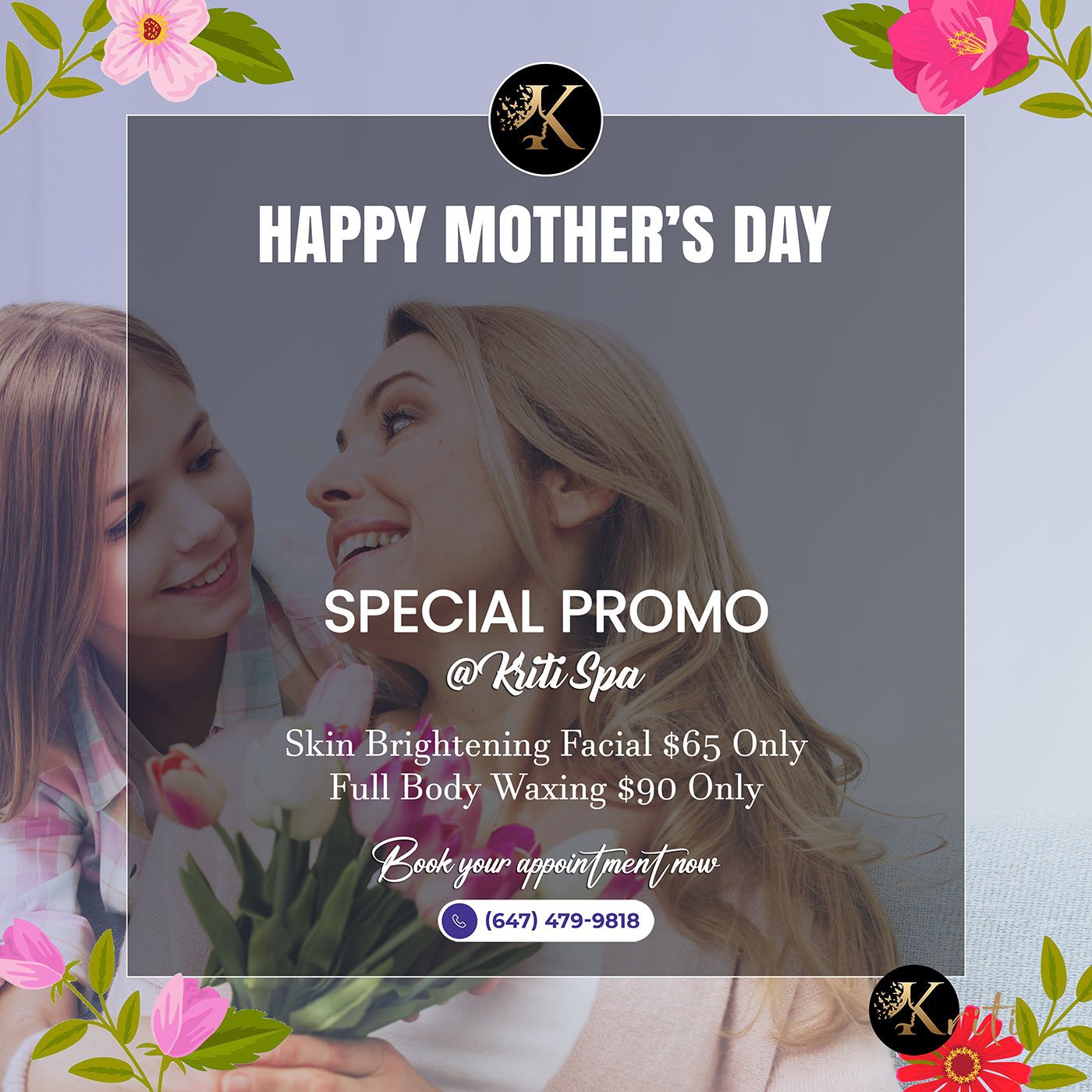 Mothers Day Salon Facial Promotion Brampton