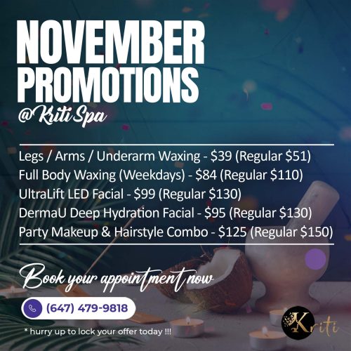 November Salon Promotion Brampton