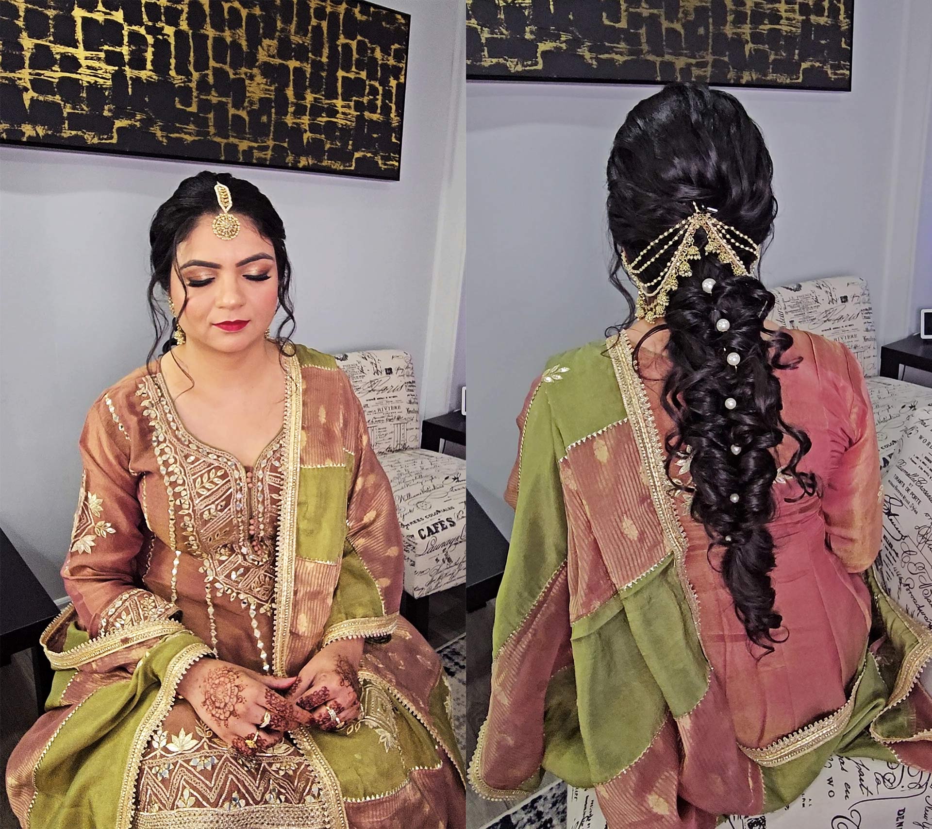 Punjabi Wedding Brampton Party Makeup Hairstyle