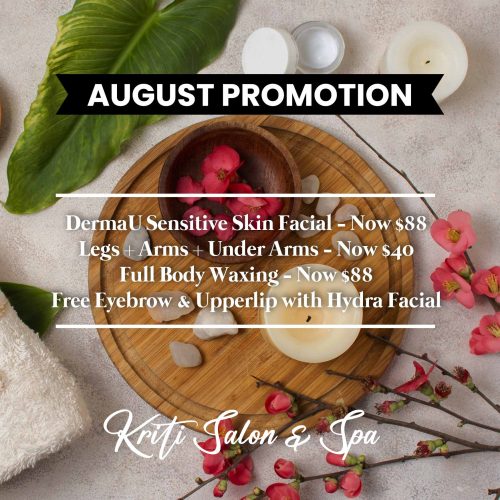 Salon Waxing Facial August Promotion Brampton